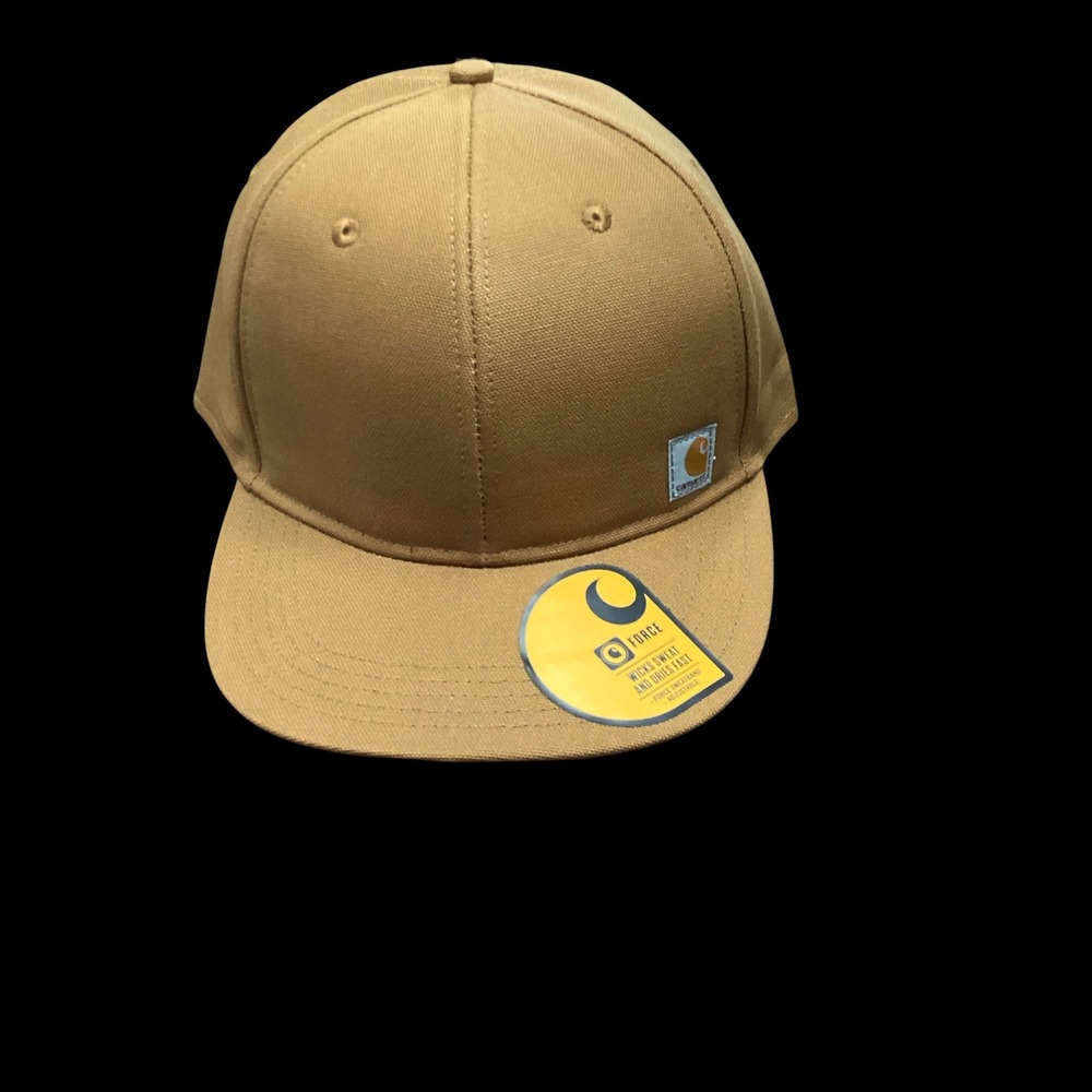 Carhartt Force Firm Duck Flat Brim Cap Brown Mens Adjustable Snapback AH1604-M